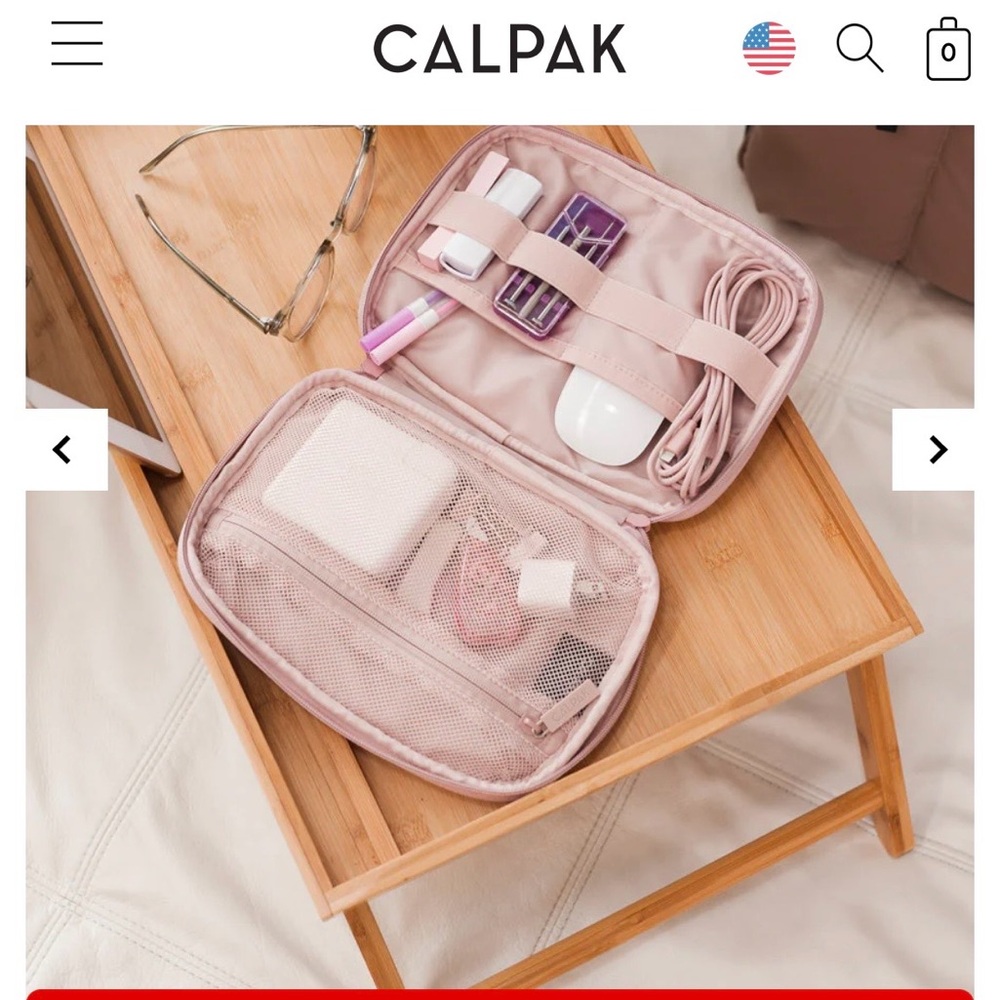 Calpak Pink Electronics Organizer